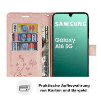 Handy Tasche für Samsung Galaxy A17 5G Hülle Handyhülle Klapphülle Wallet Case in Rosegold