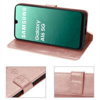 Handy Tasche für Samsung Galaxy A17 5G Hülle Handyhülle Klapphülle Wallet Case in Rosegold