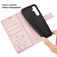 Handy Tasche für Samsung Galaxy A17 5G Hülle Handyhülle Klapphülle Wallet Case in Rosegold