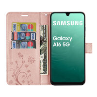 Handy Tasche für Samsung Galaxy A17 5G Hülle Handyhülle Klapphülle Wallet Case in Rosegold