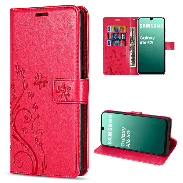 Handy Tasche für Samsung Galaxy A17 5G Hülle Handyhülle Klapphülle Wallet Case in Rot