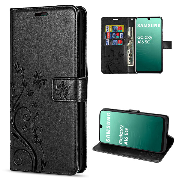 Handy Tasche für Samsung Galaxy A17 5G Hülle Handyhülle Klapphülle Wallet Case in Schwarz