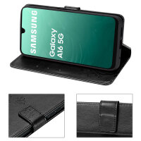 Handy Tasche für Samsung Galaxy A17 5G Hülle Handyhülle Klapphülle Wallet Case in Schwarz