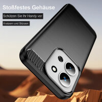 Hülle für Xiaomi Redmi 15C (173cm) Carbon Backcover Handyhülle Outdoor Stoßfeste Handy Tasche Schwarz