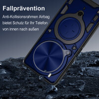 Outdoor Panzer Hülle für ZTE Blade V70 Max Handyhülle mit Slide Kameraschutz Ringhalter Bumper in Blau