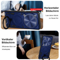 Outdoor Panzer Hülle für ZTE Blade V70 Max Handyhülle mit Slide Kameraschutz Ringhalter Bumper in Blau