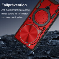 Outdoor Panzer Hülle für ZTE Blade V70 Max Handyhülle mit Slide Kameraschutz Ringhalter Bumper in Rot