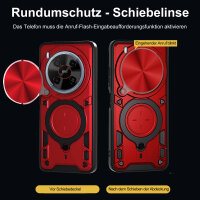 Outdoor Panzer Hülle für ZTE Blade V70 Max Handyhülle mit Slide Kameraschutz Ringhalter Bumper in Rot