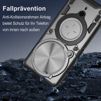 Outdoor Panzer Hülle für ZTE Blade V70 Max Handyhülle mit Slide Kameraschutz Ringhalter Bumper in Silber