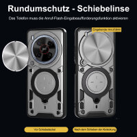 Outdoor Panzer Hülle für ZTE Blade V70 Max Handyhülle mit Slide Kameraschutz Ringhalter Bumper in Silber