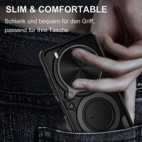 Outdoor Panzer Hülle für ZTE Blade V70 Max Handyhülle mit Slide Kameraschutz Ringhalter Bumper in Schwarz
