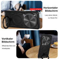 Outdoor Panzer Hülle für ZTE Blade V70 Max Handyhülle mit Slide Kameraschutz Ringhalter Bumper in Schwarz