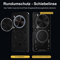 Outdoor Panzer Hülle für ZTE Blade V70 Max Handyhülle mit Slide Kameraschutz Ringhalter Bumper in Schwarz