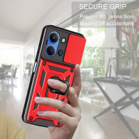 Outdoor Panzer Hülle für Xiaomi Redmi 15C (173cm) Handyhülle Kameraschutz Ringhalter in Rot