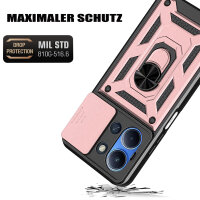 Outdoor Panzer Hülle für Xiaomi Redmi 15C (173cm) Handyhülle Kameraschutz Ringhalter in Rosegold