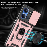 Outdoor Panzer Hülle für Xiaomi Redmi 15C (173cm) Handyhülle Kameraschutz Ringhalter in Rosegold