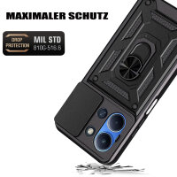 Outdoor Panzer Hülle für Xiaomi Redmi 15C (173cm) Handyhülle Kameraschutz Ringhalter in Schwarz