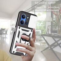 Outdoor Panzer Hülle für Xiaomi Redmi 15C (173cm) Handyhülle Kameraschutz Ringhalter in Silber