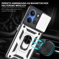 Outdoor Panzer Hülle für Xiaomi Redmi 15C (173cm) Handyhülle Kameraschutz Ringhalter in Silber
