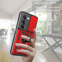 Outdoor Panzer Hülle für Xiaomi Redmi 15 4G / 5G Handyhülle Kameraschutz Ringhalter in Rot
