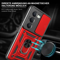 Outdoor Panzer Hülle für Xiaomi Redmi 15 4G / 5G Handyhülle Kameraschutz Ringhalter in Rot