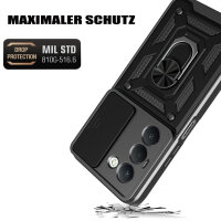 Outdoor Panzer Hülle für Xiaomi Redmi 15 4G / 5G Handyhülle Kameraschutz Ringhalter in Schwarz