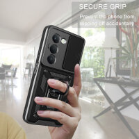 Outdoor Panzer Hülle für Xiaomi Redmi 15 4G / 5G Handyhülle Kameraschutz Ringhalter in Schwarz