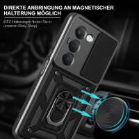 Outdoor Panzer Hülle für Xiaomi Redmi 15 4G / 5G Handyhülle Kameraschutz Ringhalter in Schwarz