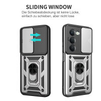 Outdoor Panzer Hülle für Xiaomi Redmi 15 4G / 5G Handyhülle Kameraschutz Ringhalter in Silber
