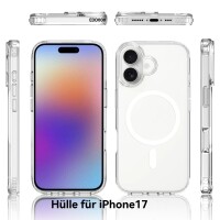 Hülle mit integrierter Magnet für iPhone 17 Handyhülle Bumper Transparent