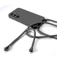 Handykette für Samsung Galaxy S25 FE Hanyhülle mit Band Hülle mit Kodel Smartphone Halskette in Schwarz