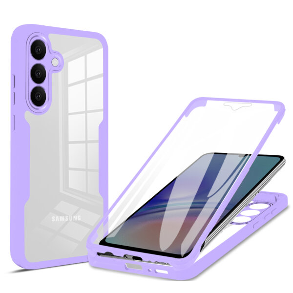 360° Grad Hülle für Samsung Galaxy S25 FE mit Integriertem Displayschutz Lila