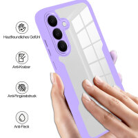 360° Grad Hülle für Samsung Galaxy S25 FE mit Integriertem Displayschutz Lila