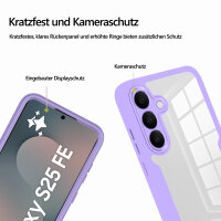 360° Grad Hülle für Samsung Galaxy S25 FE mit Integriertem Displayschutz Lila