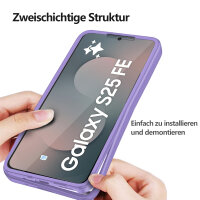 360° Grad Hülle für Samsung Galaxy S25 FE mit Integriertem Displayschutz Lila