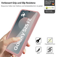 360° Grad Hülle für Samsung Galaxy S25 FE mit Integriertem Displayschutz Rosa