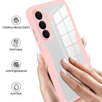 360° Grad Hülle für Samsung Galaxy S25 FE mit Integriertem Displayschutz Rosa