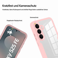 360° Grad Hülle für Samsung Galaxy S25 FE mit Integriertem Displayschutz Rosa