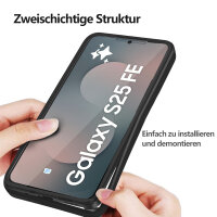 360° Grad Hülle für Samsung Galaxy S25 FE mit Integriertem Displayschutz Schwarz