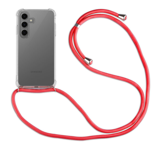 Handykette für Samsung Galaxy S25 FE Handyhülle mit Band Case Hülle mit Kordel Hand Rot