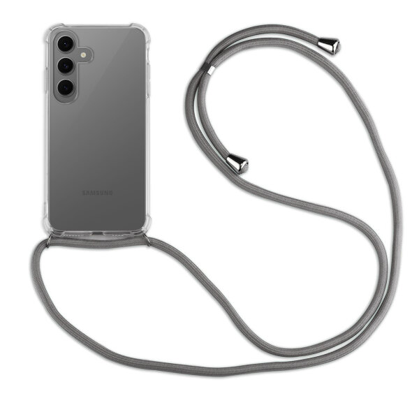 Handykette für Samsung Galaxy S25 FE Handyhülle mit Band Case Hülle mit Kordel Hand Grau