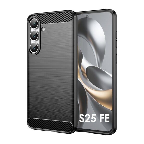 Carbon Hülle für Samsung Galaxy S25 FE Handyhülle Back Cover Handy Tasche
