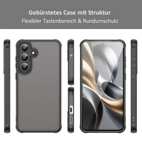 Matte Hülle für Samsung Galaxy S25 FE Stoßfest Matt Back Cover in Schwarz