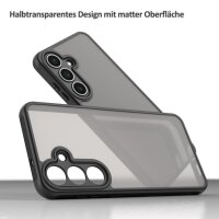 Matte Hülle für Samsung Galaxy S25 FE Stoßfest Matt Back Cover in Schwarz