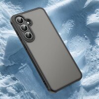 Matte Hülle für Samsung Galaxy S25 FE Stoßfest Matt Back Cover in Schwarz