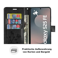 Handy Tasche für Samsung Galaxy S25 FE Hülle Handyhülle Klapphülle Wallet Case in Schwarz