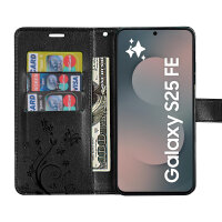 Handy Tasche für Samsung Galaxy S25 FE Hülle Handyhülle Klapphülle Wallet Case in Schwarz