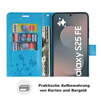 Handy Tasche für Samsung Galaxy S25 FE Hülle Handyhülle Klapphülle Wallet Case in Blau