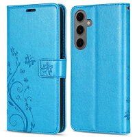 Handy Tasche für Samsung Galaxy S25 FE Hülle Handyhülle Klapphülle Wallet Case in Blau