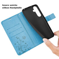 Handy Tasche für Samsung Galaxy S25 FE Hülle Handyhülle Klapphülle Wallet Case in Blau